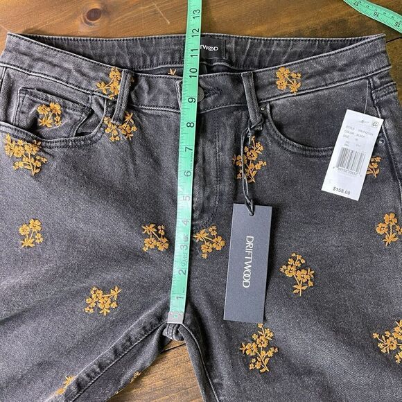 DRIFTWOOD Black and Orange Floral Flare Jeans - Picture 12 of 15